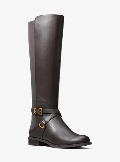 Michael Kors Rachel Smooth And Scuba Boot In Brown