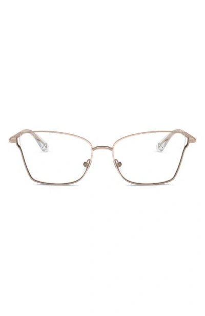 Michael Kors Radda 55mm Rectangular Optical Glasses In Gold
