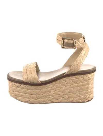Pre-owned Michael Kors Raffia Espadrilles In Neutral