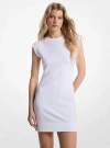 Michael Kors Raglan Sleeve Logo Jacquard Sweater Dress In White