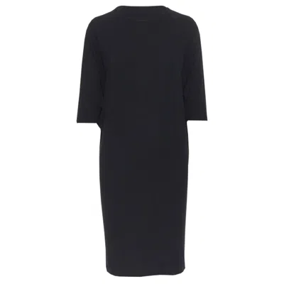 Michael Kors Rayon Spandex Batwing Stretch Casual Dress In Black
