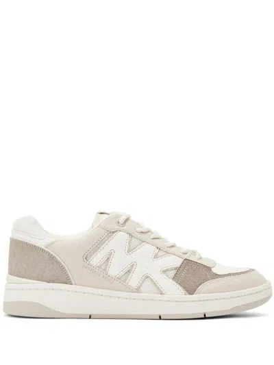 Michael Kors Rebel Lace-up Sneakers In Bone Multi