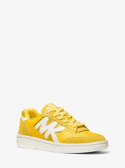 Michael Kors Rebel Leather Sneaker In Yellow