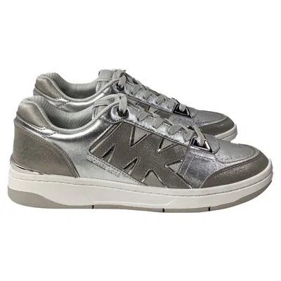 Michael Kors Rebel Sneaker In Silver Leather