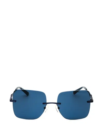 Michael Kors Rectangle-frame Rimless Sunglasses In Blue