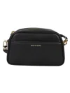 Michael Kors Rectangular Black Hammered Leather Shoulder Bag In Black