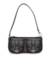 Michael Kors Rectangular Black Leather Pouchette In Black