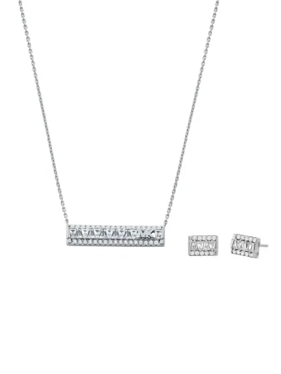 Michael Kors Rectangular Jewellery Set In Silver