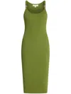 Michael Kors Recycled-viscose Knitted Midi Dress In Green