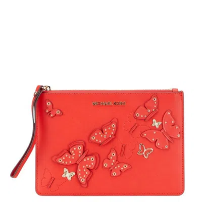 Pre-owned Michael Kors Red Color Leather Clutch Bag ()