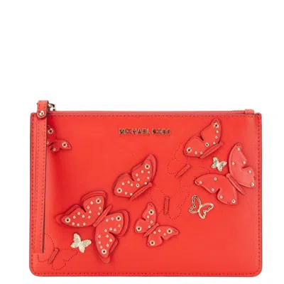 Pre-owned Michael Kors Red Color Leather Clutch Bag ()