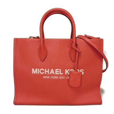Pre-owned Michael Kors Red Color Leather Shoulder Bag Tote Bag ()