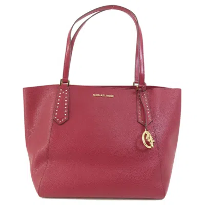 Pre-owned Michael Kors Red Color Wine Leather Tote Bag ()