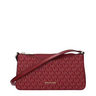 Michael Kors Red Fabric Crossbody Bag In Burgundy