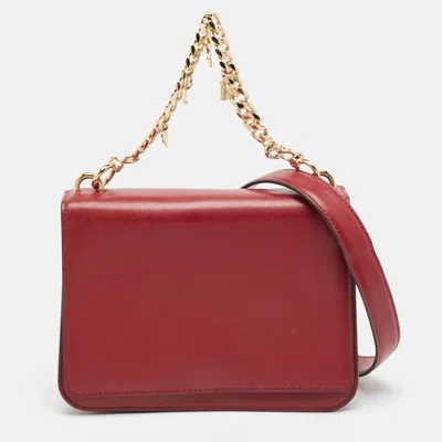 Pre-owned Michael Kors Red Faux Leather Flap Shoulder Bag