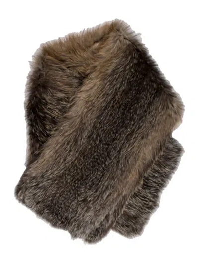 Pre-owned Michael Kors Red Fox Scarf In Brown