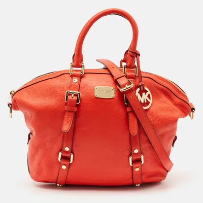 Pre-owned Michael Kors Red Leather Bedford Satchel