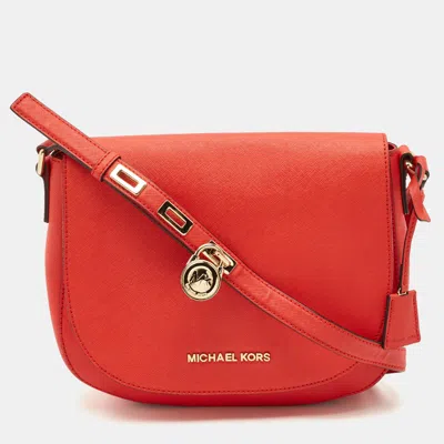 Pre-owned Michael Kors Red Leather Hamilton Messenger Bag