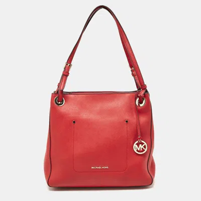 Pre-owned Michael Kors Red Leather Medium Walsh Tote