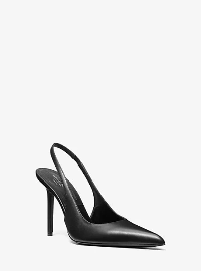 Michael Kors Reece Leather Slingback Pump In Black