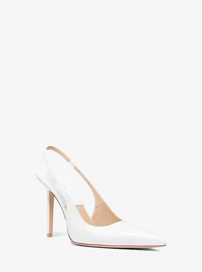 Michael Kors Reece Leather Slingback Pump In White