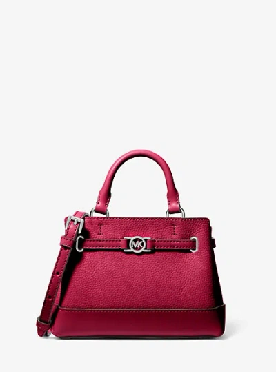 Michael Kors Reed Extra-small Pebbled Leather Satchel In Red