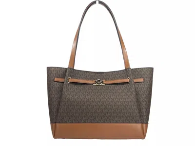 Michael Kors Reed Large Belted Tote Shoulder Bag Purse Women's In Multi