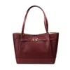 MICHAEL KORS REED LARGE CHERRY LEATHER BELTED TOTE SHOULDER BAG WOMEN'S PURSE