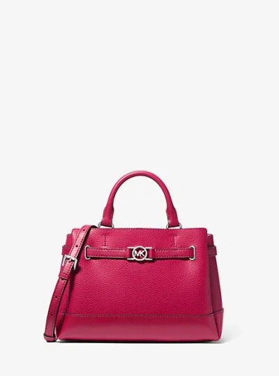Michael Kors Reed Small Pebbled Leather Satchel In Red