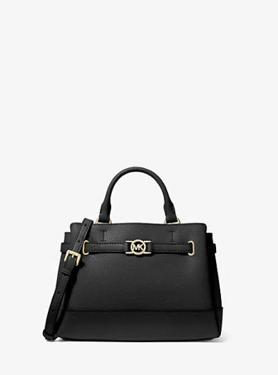 Michael Kors Reed Small Pebbled Leather Satchel In Black