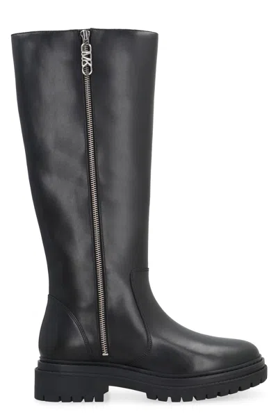 Michael Kors Regan Leather Boots In Nero