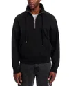 Michael Kors Regular Fit Double Knit Quarter Zip Top In Black