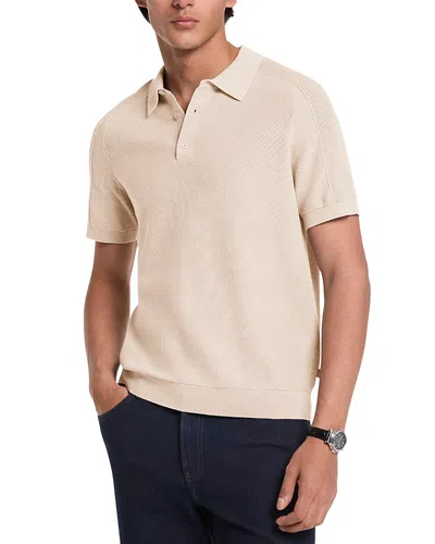 Michael Kors Regular Fit Textured Mouline Polo Shirt In Brown
