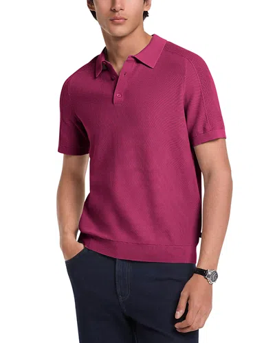 Michael Kors Regular Fit Textured Mouline Polo Shirt In Pink