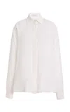 Michael Kors Relaxed Boyfriend Silk Georgette Button-down Shirt In White
