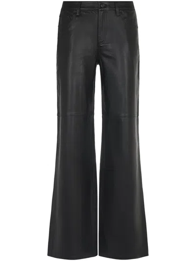 MICHAEL KORS MICHAEL KORS RELAXED-FIT BLACK LAMB LEATHER TROUSERS