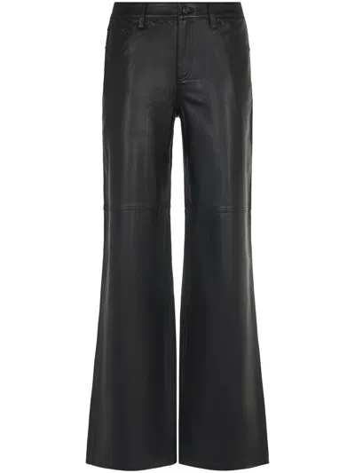 MICHAEL KORS RELAXED-FIT BLACK LAMB LEATHER TROUSERS