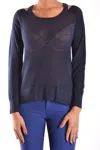 Michael Kors Relaxed Fit Blue Knit Sweater In Blue