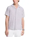 Michael Kors Linen And Cotton Blend Striped Shirt In Multi