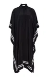 Michael Kors Relaxed Silk Crepe De Chine Caftan Midi Dress In Black