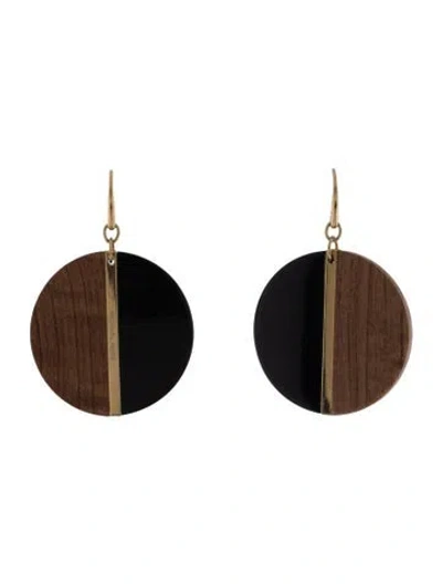 Pre-owned Michael Kors Resin & Wood Drop Earrings In Multi