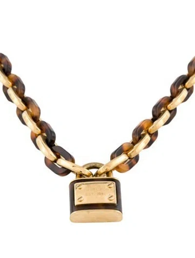 Pre-owned Michael Kors Resin Padock Pendant Necklace, 18", 18" In Multi