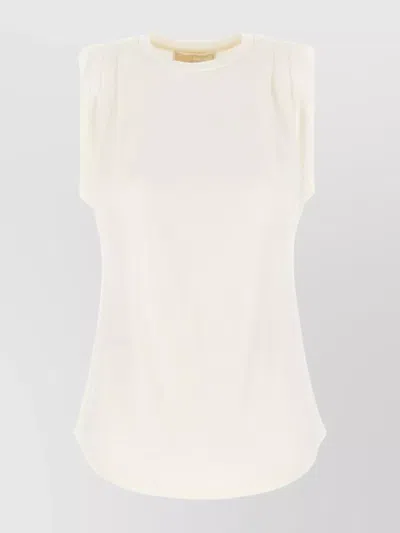 Michael Kors Reversed Folds Viscose T-shirt In Neutrals