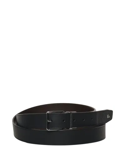 Michael Kors Reversible Leather Belt In Black