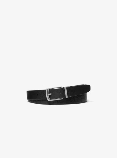 Michael Kors Reversible Leather Belt In Black