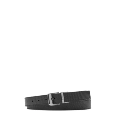 Michael Kors Reversible Leather Belt In Black