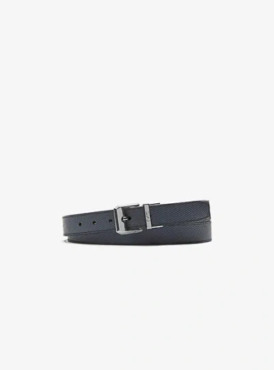 Michael Kors Reversible Leather Belt In Blue