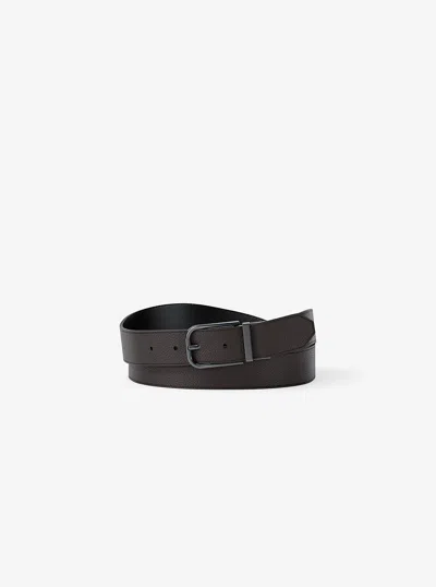 Michael Kors Reversible Leather Belt In Black