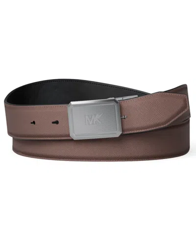 Michael Kors Reversible Leather Belt In Mocha,black