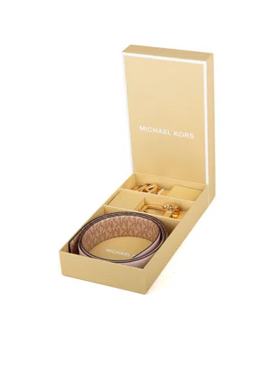 Michael Kors Reversible Leather Belt In Multi